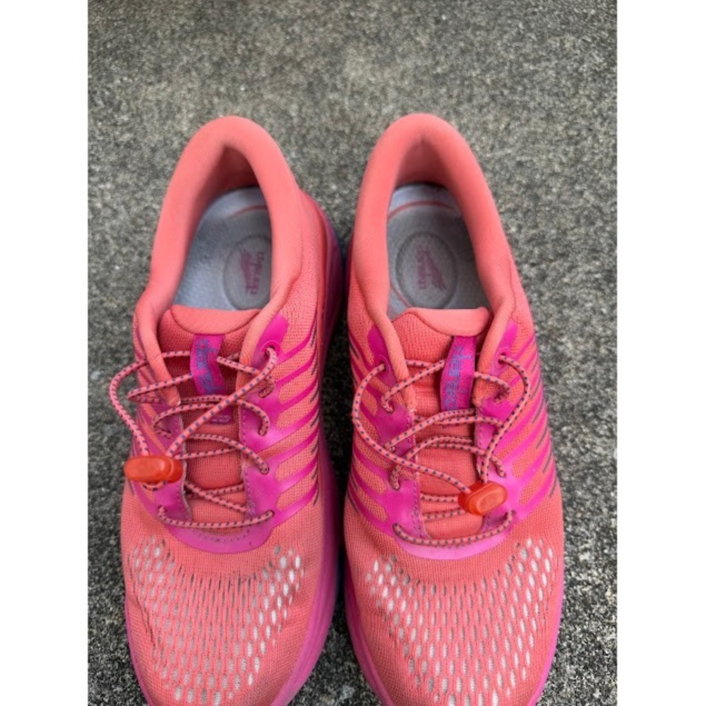 Athleisure Gorpcore Dansko Pace Walking Shoes 38 Pink Mesh Toggle Lace Sneakers